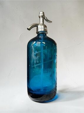 RARE Vintage Cobalt Blue Soda Seltzer Siphon Bottle